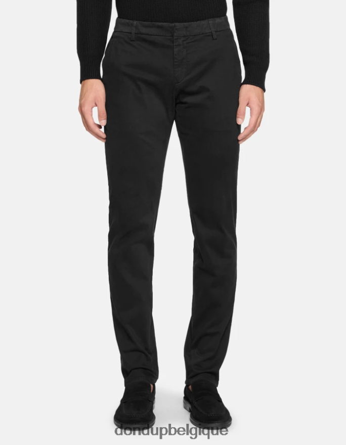 Hommes vêtements DONDUP noir spiritissimo pantalon coupe classique en coton 8826D0755