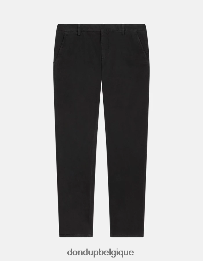 Hommes vêtements DONDUP noir spiritissimo pantalon coupe classique en coton 8826D0755