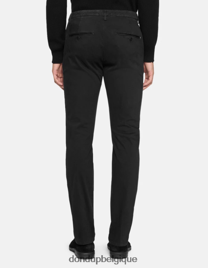 Hommes vêtements DONDUP noir spiritissimo pantalon coupe classique en coton 8826D0755