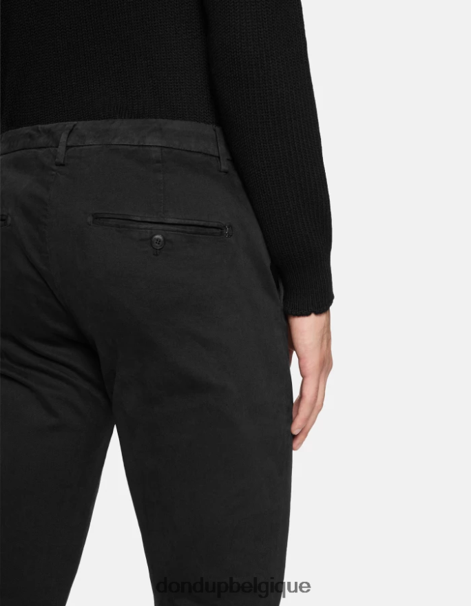 Hommes vêtements DONDUP noir spiritissimo pantalon coupe classique en coton 8826D0755