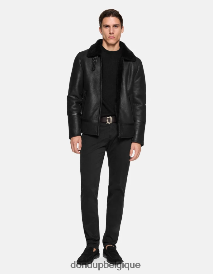 Hommes vêtements DONDUP noir spiritissimo pantalon coupe classique en coton 8826D0755