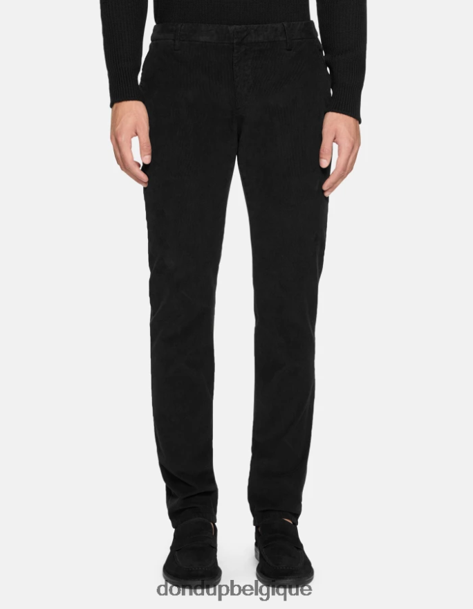 Hommes vêtements DONDUP noir spiritissimo pantalon coupe classique en velours 8826D0721