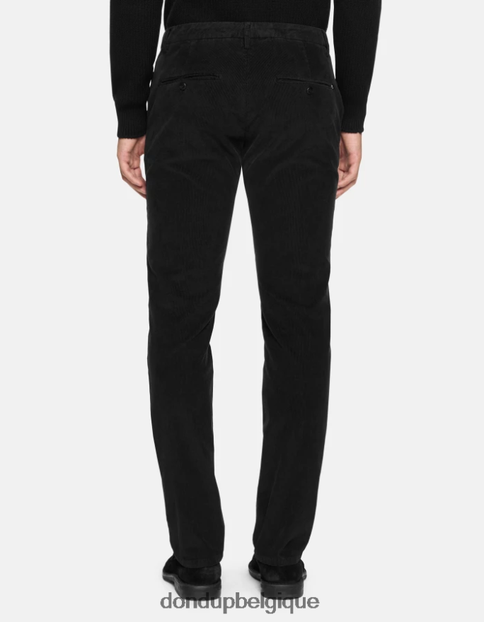 Hommes vêtements DONDUP noir spiritissimo pantalon coupe classique en velours 8826D0721