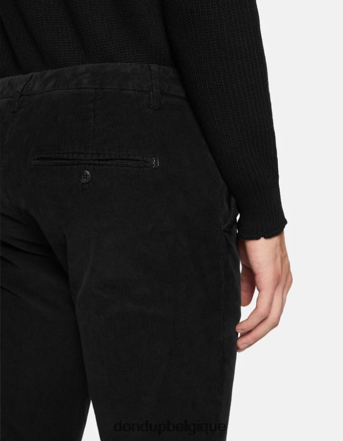 Hommes vêtements DONDUP noir spiritissimo pantalon coupe classique en velours 8826D0721