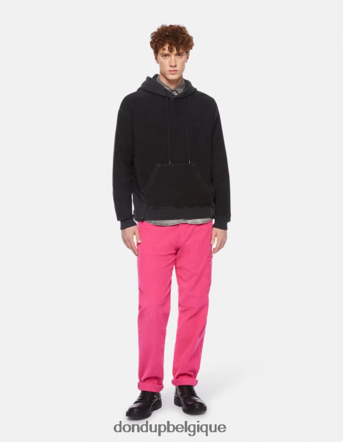 Hommes vêtements DONDUP noir sweat à capuche coupe classique 8826D0826