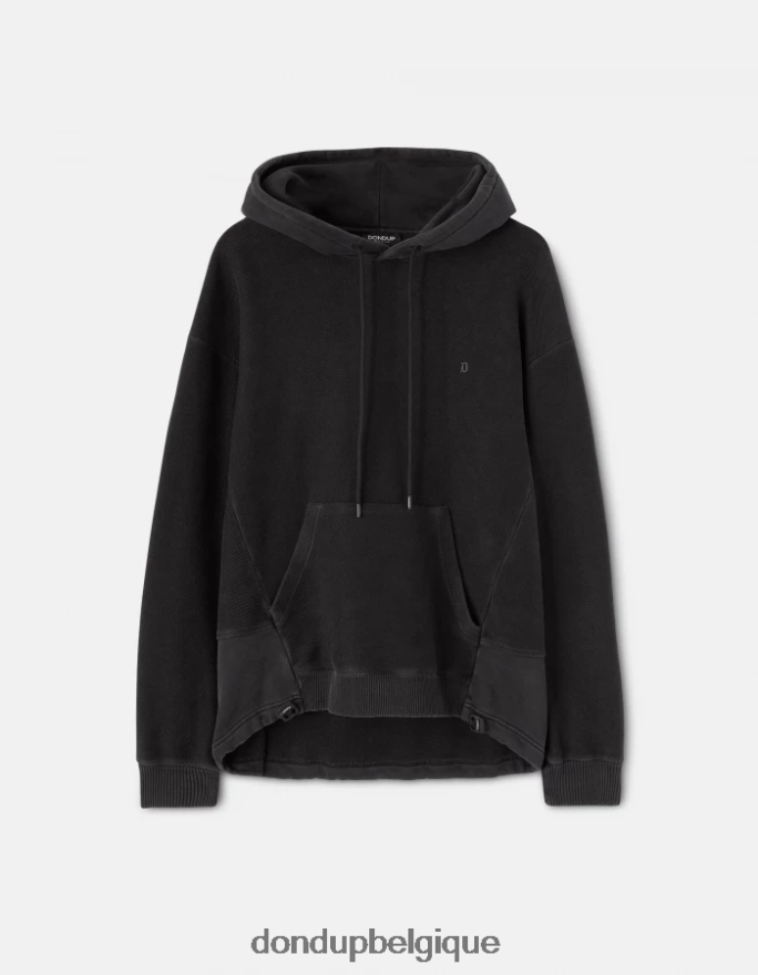 Hommes vêtements DONDUP noir sweat à capuche coupe classique 8826D0826