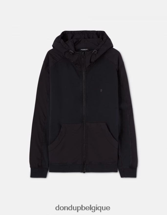 Hommes vêtements DONDUP noir sweat à capuche coupe classique 8826D0842