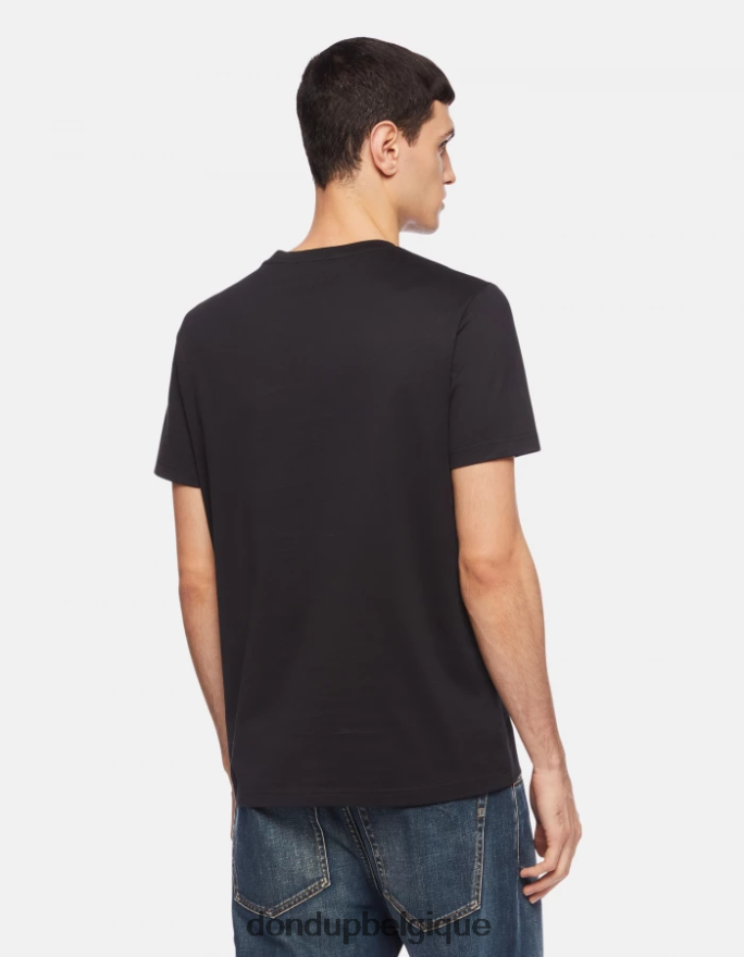Hommes vêtements DONDUP noir t-shirt coupe classique 8826D0810