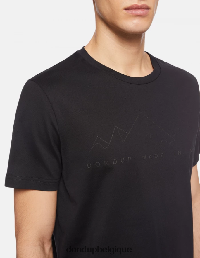 Hommes vêtements DONDUP noir t-shirt coupe classique 8826D0810