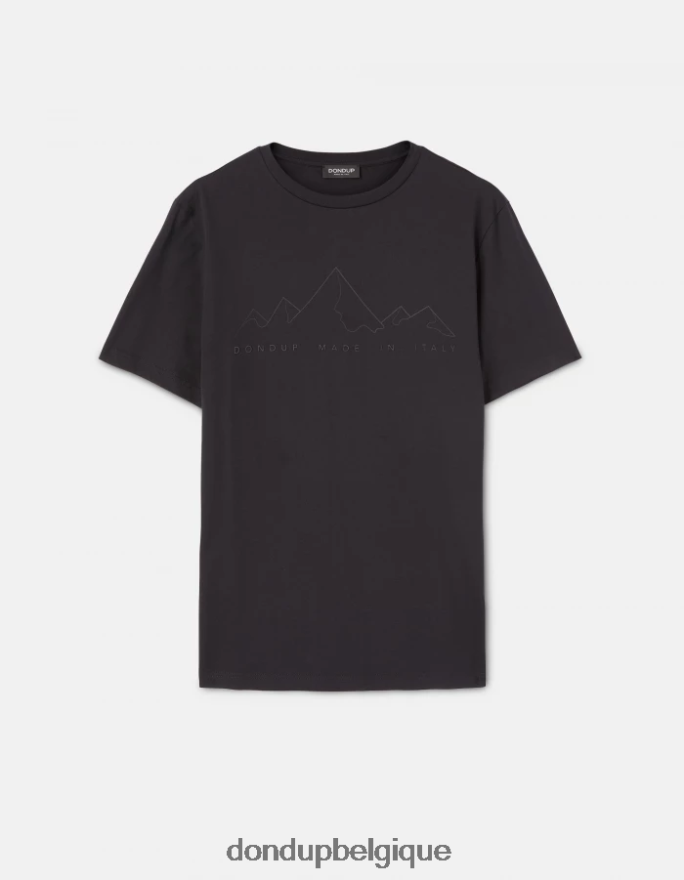 Hommes vêtements DONDUP noir t-shirt coupe classique 8826D0810