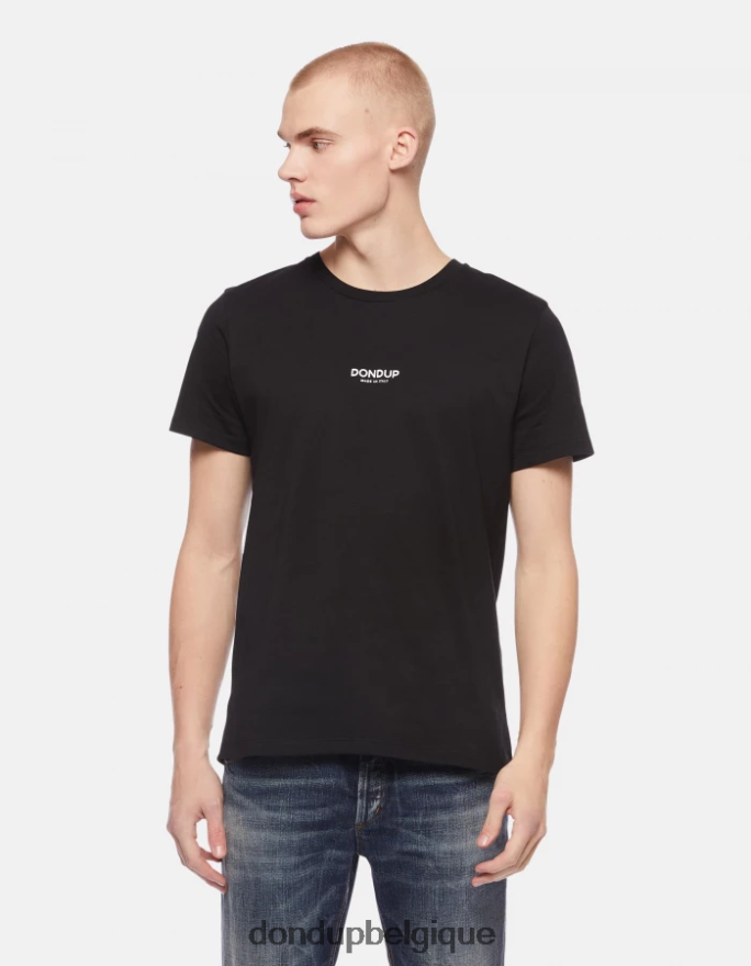 Hommes vêtements DONDUP noir t-shirt coupe classique 8826D0812