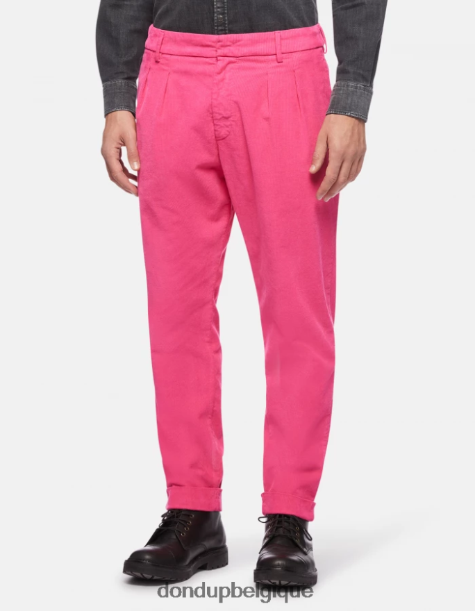 Hommes vêtements DONDUP orchidée pantalon coupe carotte en velours oscar 8826D0736