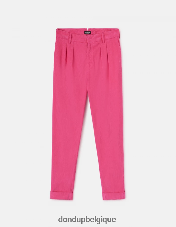 Hommes vêtements DONDUP orchidée pantalon coupe carotte en velours oscar 8826D0736