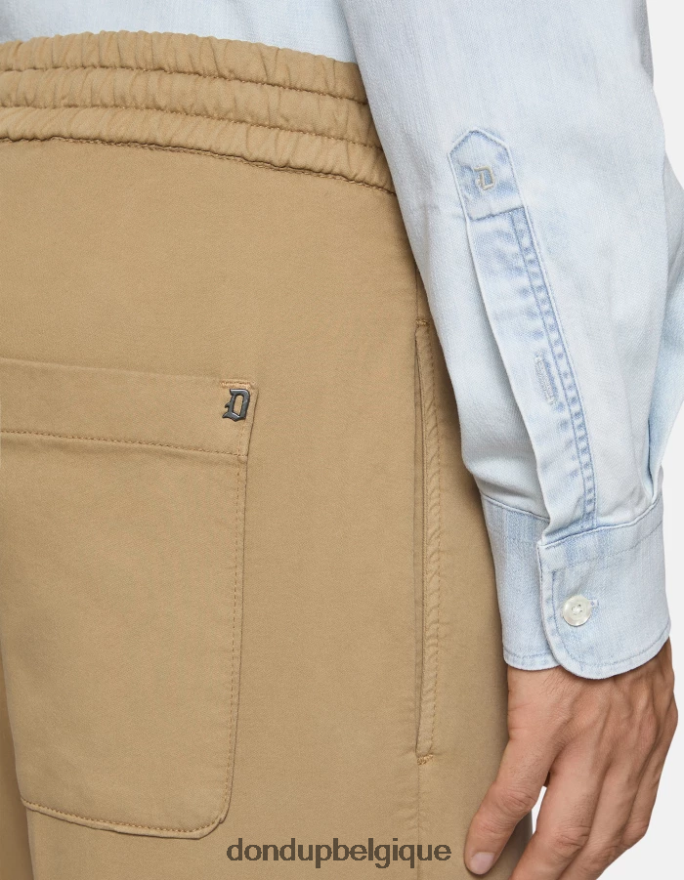 Hommes vêtements DONDUP sable pantalon de jogging en velours côtelé dom 8826D0746