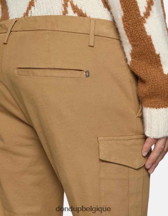 Hommes vêtements DONDUP sable pantalon slim en coton eddy 8826D0776
