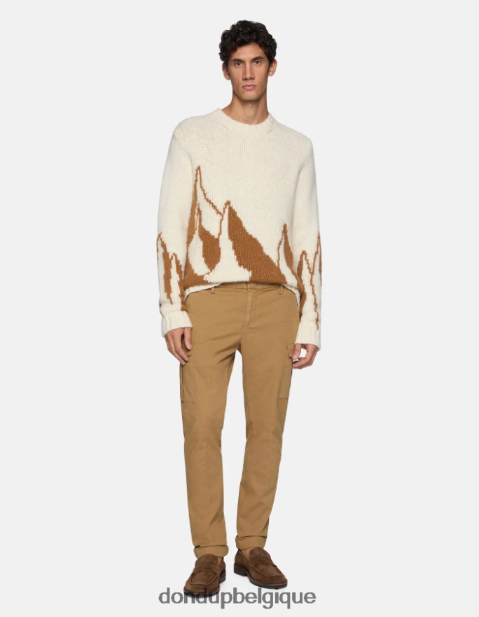 Hommes vêtements DONDUP sable pantalon slim en coton eddy 8826D0776