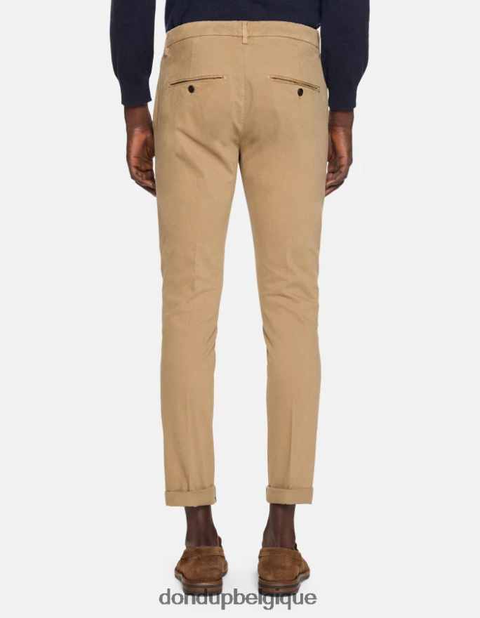 Hommes vêtements DONDUP sable pantalon slim en coton gaubert 8826D0687