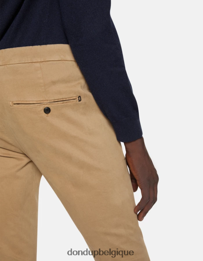 Hommes vêtements DONDUP sable pantalon slim en coton gaubert 8826D0687