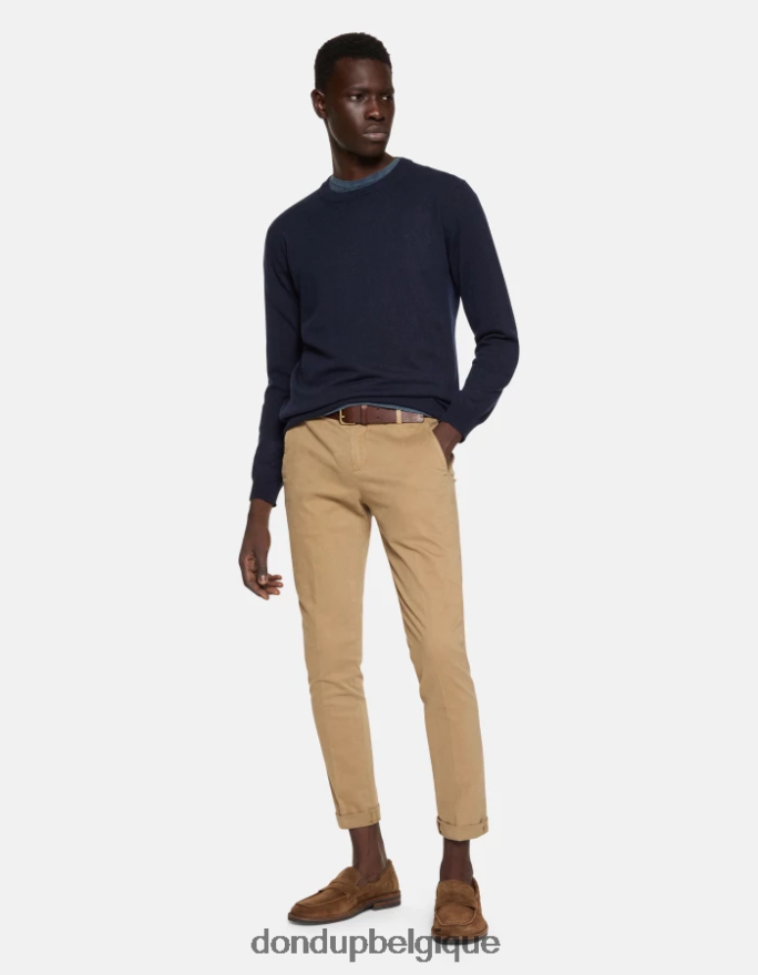 Hommes vêtements DONDUP sable pantalon slim en coton gaubert 8826D0687