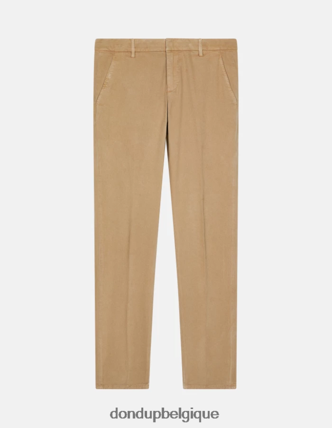 Hommes vêtements DONDUP sable pantalon slim en coton gaubert 8826D0687