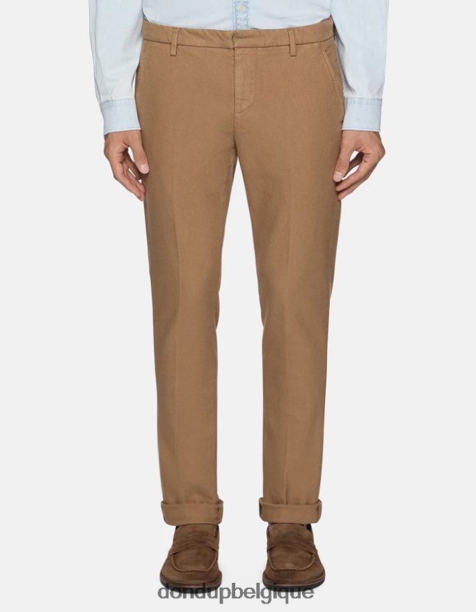 Hommes vêtements DONDUP sable pantalon slim en coton gaubert 8826D0779