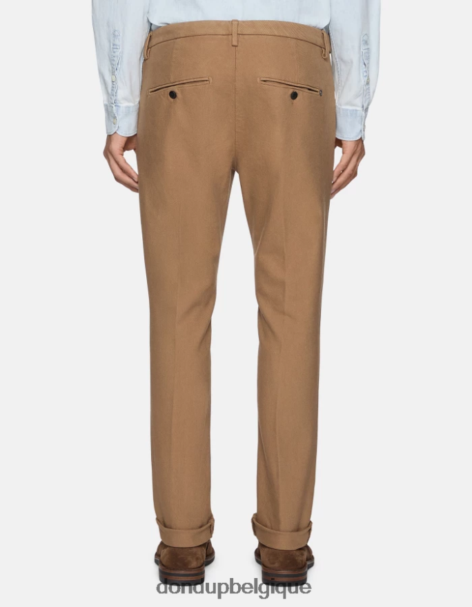 Hommes vêtements DONDUP sable pantalon slim en coton gaubert 8826D0779