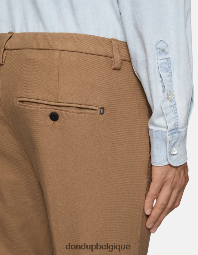 Hommes vêtements DONDUP sable pantalon slim en coton gaubert 8826D0779
