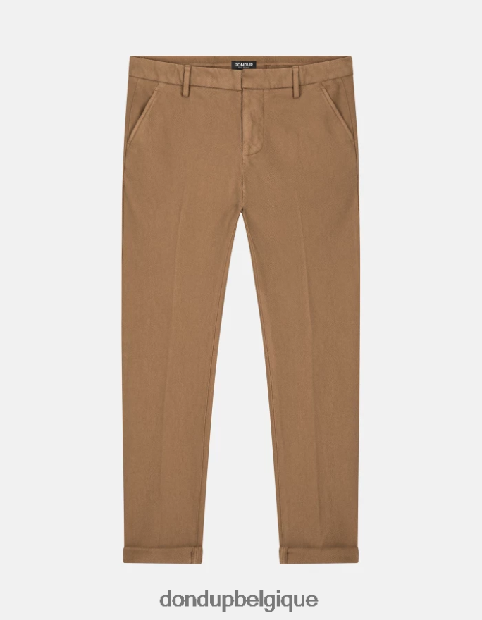 Hommes vêtements DONDUP sable pantalon slim en coton gaubert 8826D0779