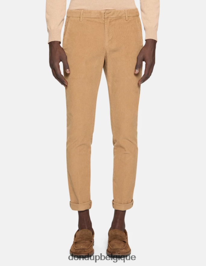 Hommes vêtements DONDUP sable pantalon slim en velours gaubert 8826D0763