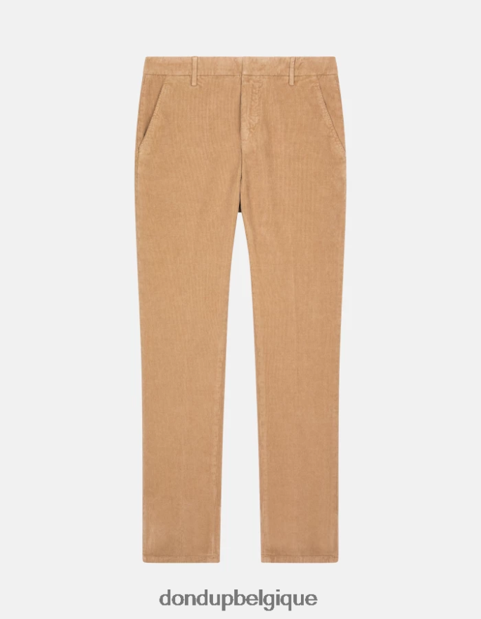 Hommes vêtements DONDUP sable pantalon slim en velours gaubert 8826D0763
