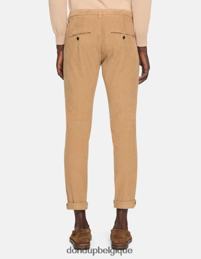 Hommes vêtements DONDUP sable pantalon slim en velours gaubert 8826D0763