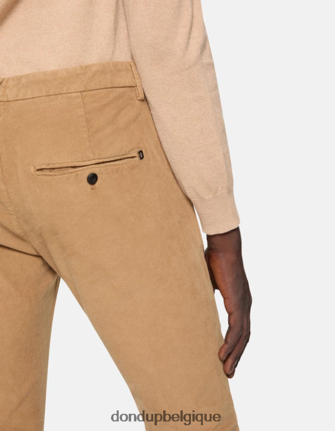 Hommes vêtements DONDUP sable pantalon slim en velours gaubert 8826D0763