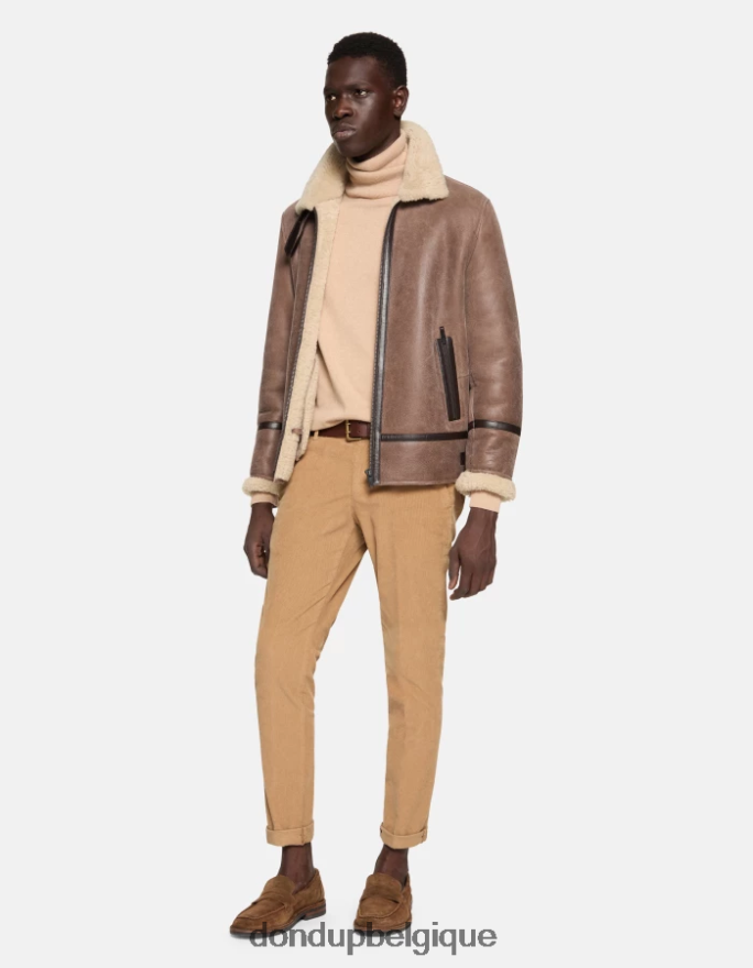Hommes vêtements DONDUP sable pantalon slim en velours gaubert 8826D0763