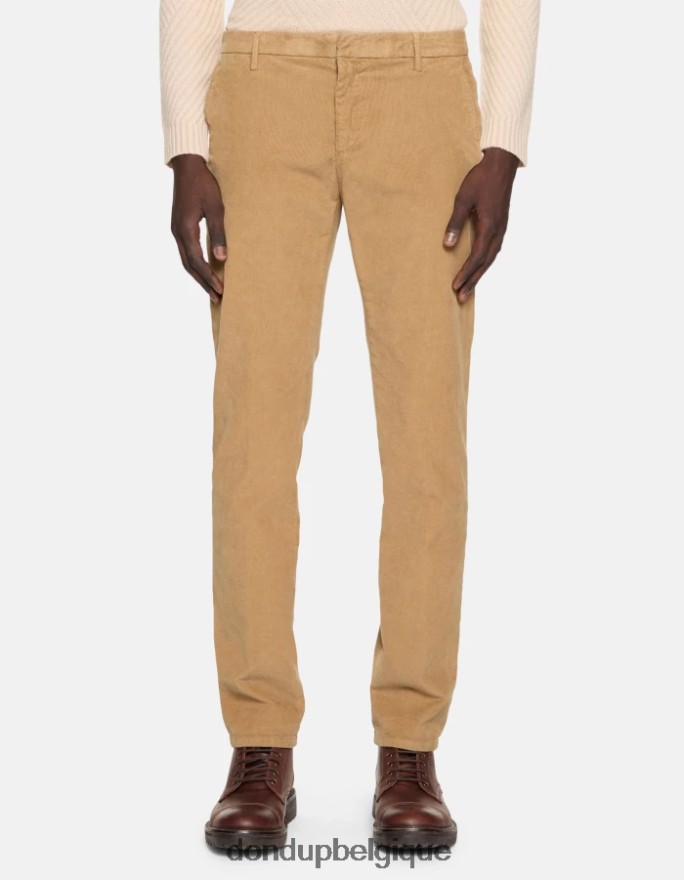 Hommes vêtements DONDUP sable spiritissimo pantalon coupe classique en velours 8826D0719