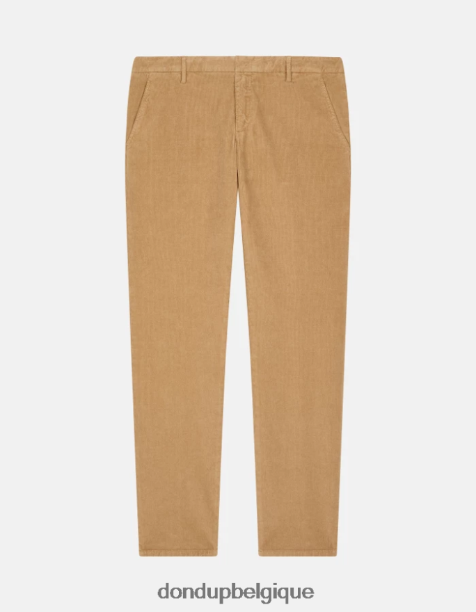 Hommes vêtements DONDUP sable spiritissimo pantalon coupe classique en velours 8826D0719