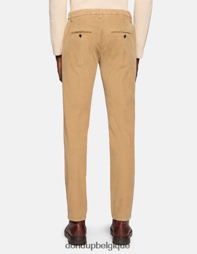 Hommes vêtements DONDUP sable spiritissimo pantalon coupe classique en velours 8826D0719