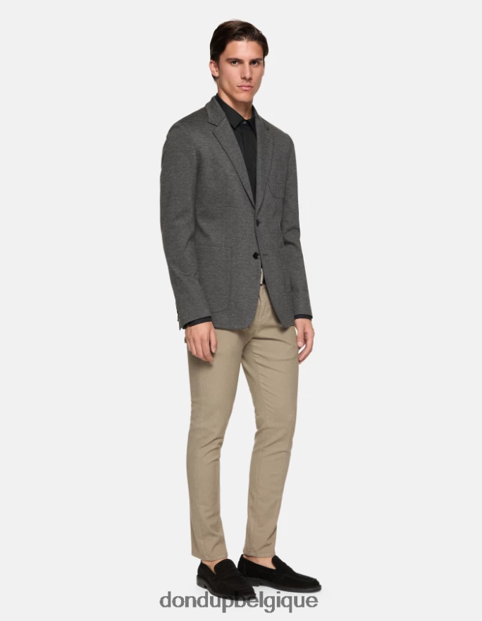 Hommes vêtements DONDUP taupe pantalon ral coupe classique en coton 8826D0697