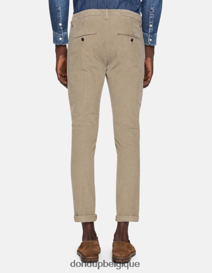 Hommes vêtements DONDUP taupe pantalon slim en velours gaubert 8826D0762
