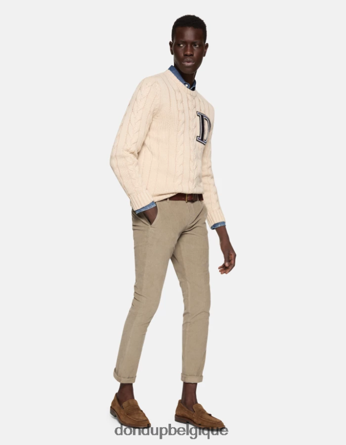 Hommes vêtements DONDUP taupe pantalon slim en velours gaubert 8826D0762