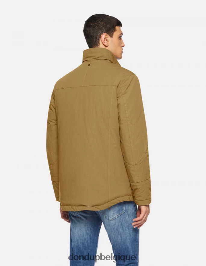 Hommes vêtements DONDUP taupe veste militaire coupe classique en tissu technique 8826D0907