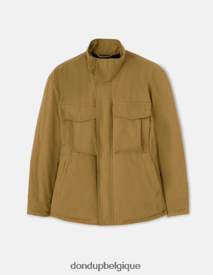 Hommes vêtements DONDUP taupe veste militaire coupe classique en tissu technique 8826D0907