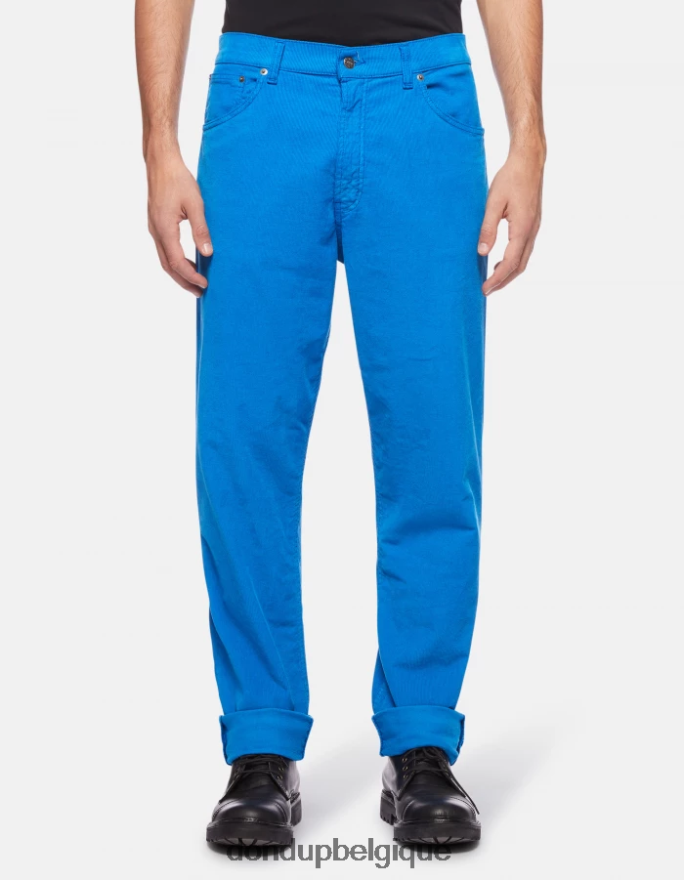 Hommes vêtements DONDUP turquoise pantalon ample en velours 34 pouces paco 8826D0580