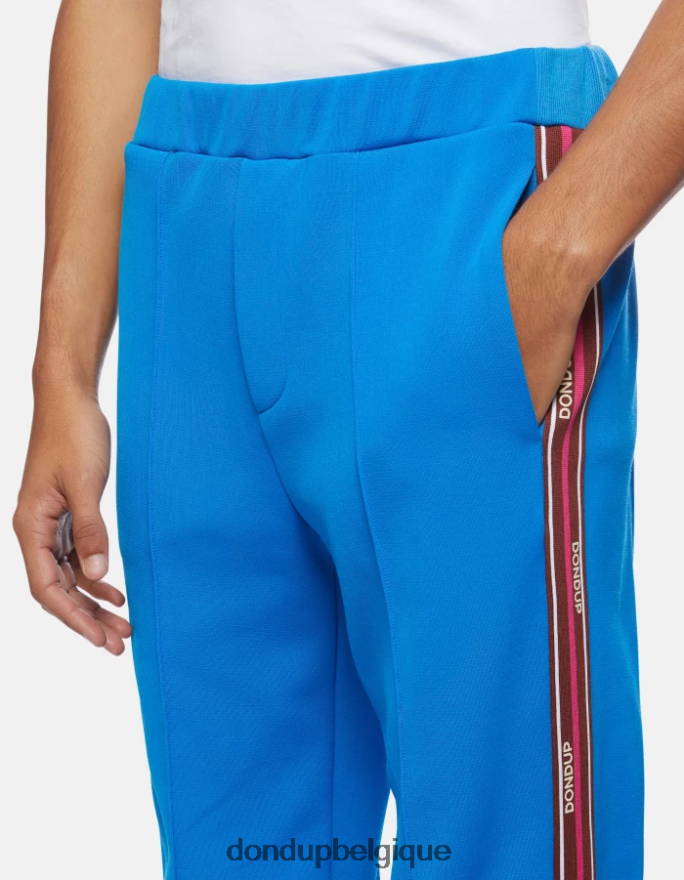 Hommes vêtements DONDUP turquoise pantalon de jogging coupe classique en molleton 8826D0753