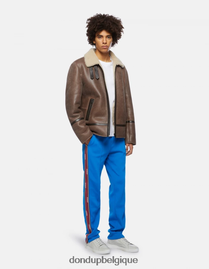 Hommes vêtements DONDUP turquoise pantalon de jogging coupe classique en molleton 8826D0753