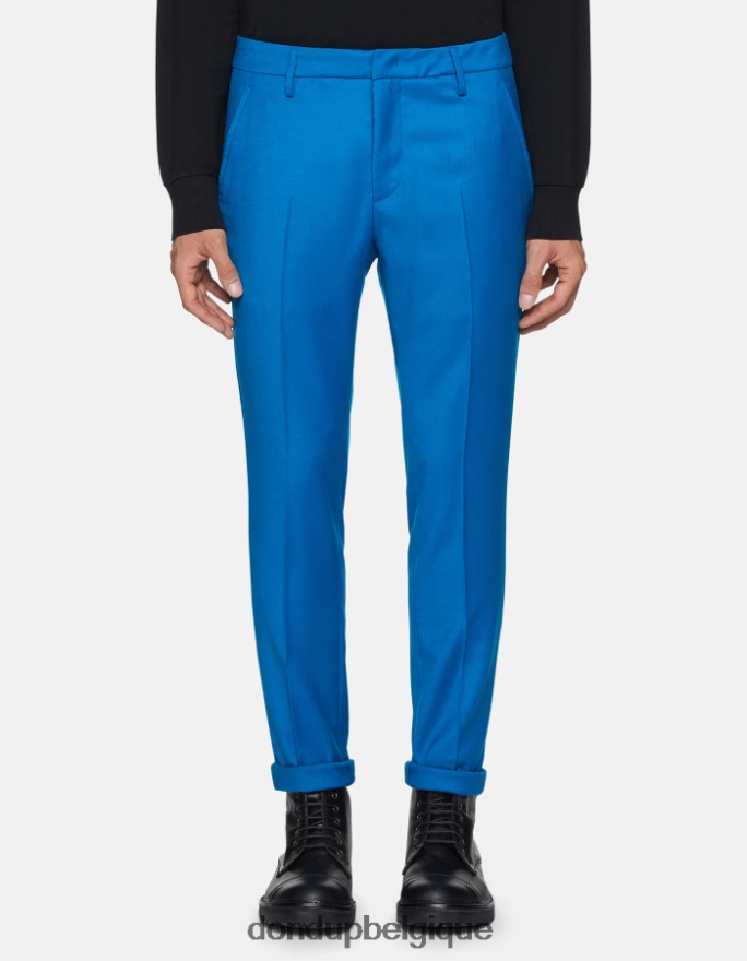 Hommes vêtements DONDUP turquoise pantalon slim en flanelle gaubert 8826D0785