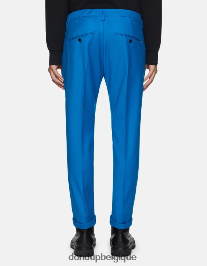 Hommes vêtements DONDUP turquoise pantalon slim en flanelle gaubert 8826D0785