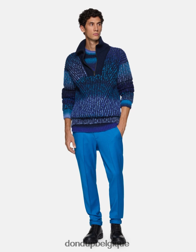 Hommes vêtements DONDUP turquoise pantalon slim en flanelle gaubert 8826D0785