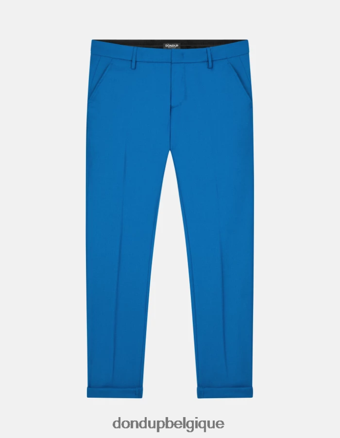 Hommes vêtements DONDUP turquoise pantalon slim en flanelle gaubert 8826D0785