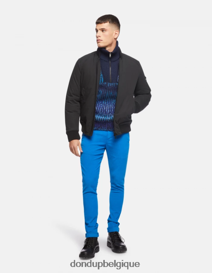 Hommes vêtements DONDUP turquoise pantalon slim en velours gaubert 8826D0766