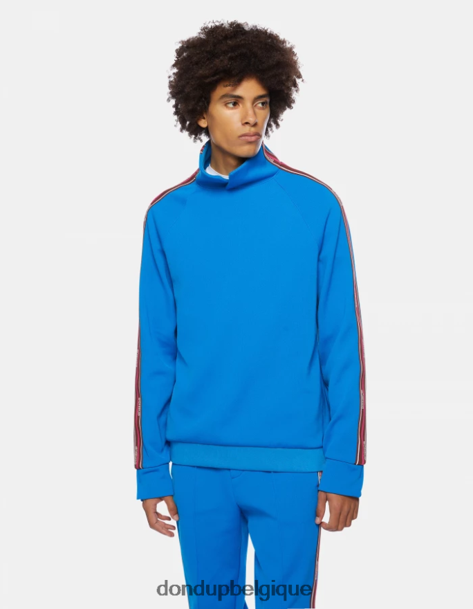 Hommes vêtements DONDUP turquoise sweat-shirt coupe classique à col montant 8826D0833